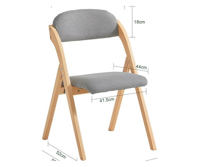 SoBuy FST92-Nx2 összecsukható bükkfa szék, kárpitozott konyhai fotel világosszür