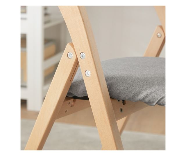 SoBuy FST92-Nx2 összecsukható bükkfa szék, kárpitozott konyhai fotel világosszür