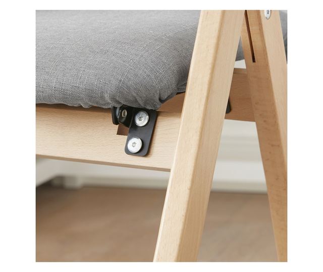 SoBuy FST92-Nx2 összecsukható bükkfa szék, kárpitozott konyhai fotel világosszür