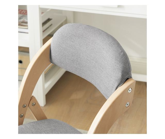 SoBuy FST92-Nx2 összecsukható bükkfa szék, kárpitozott konyhai fotel világosszür