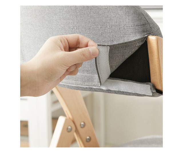 SoBuy FST92-Nx2 összecsukható bükkfa szék, kárpitozott konyhai fotel világosszür