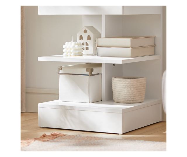 SoBuy modern éjjeliszekrény 1 fiókkal, 2 polccal, fehér