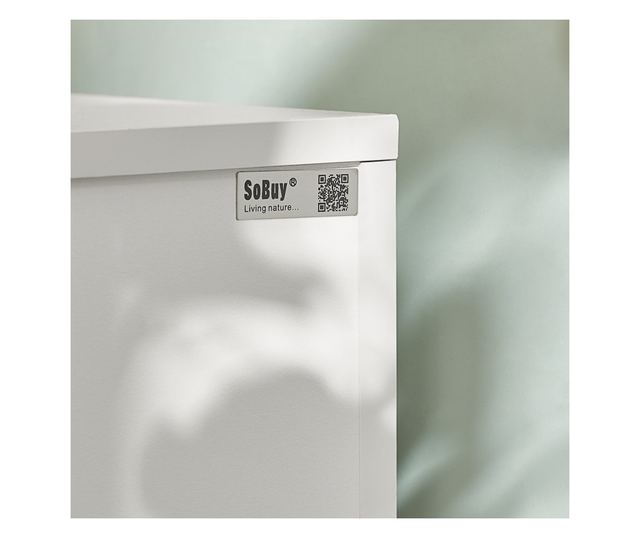 SoBuy modern éjjeliszekrény 1 fiókkal, 2 polccal, fehér
