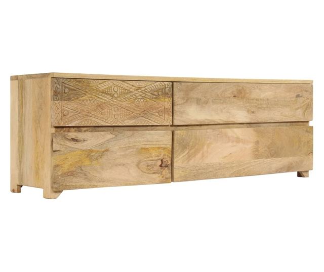 TV komoda, 110x30x40 cm, masivno drvo manga