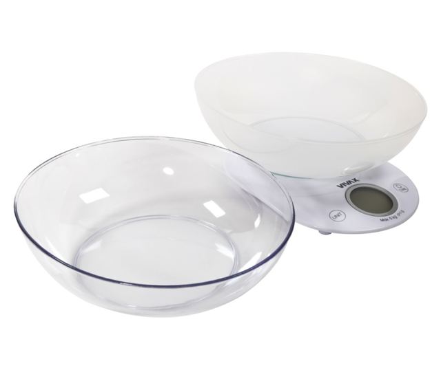 Vivax konyhai mérleg KS-505BW, digitális kijelző, 5 kg, üvegtál, fehér