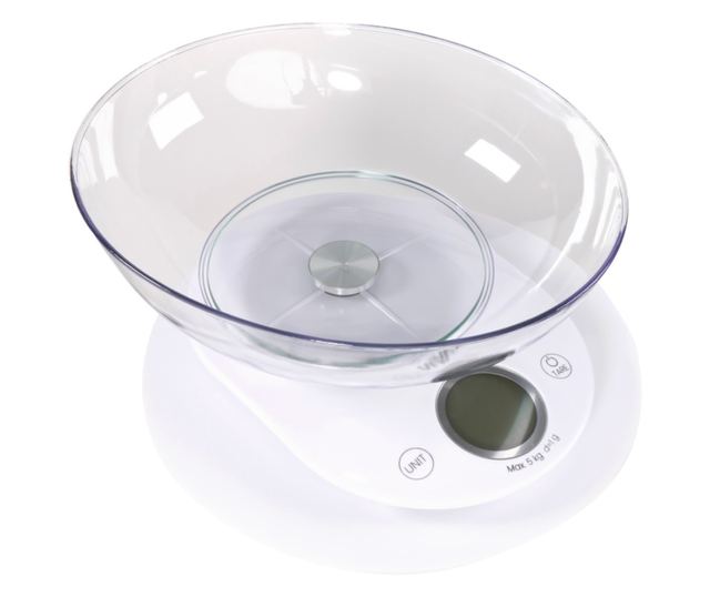Vivax konyhai mérleg KS-505BW, digitális kijelző, 5 kg, üvegtál, fehér