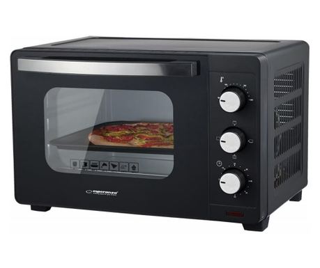 Ηλεκτρικός φούρνος Esperanza EKO008N, 1280W, 20 l, 100-230C, Χρονοδιακόπτης 60 λεπτών, Μαύρος