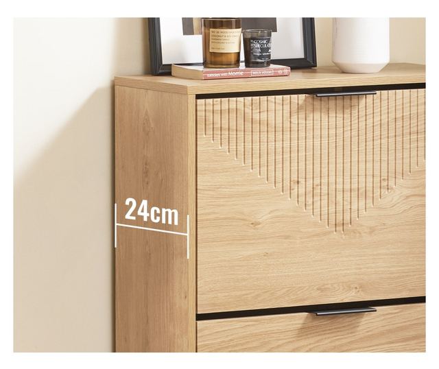 SoBuy vékony cipőszekrény összecsukható ajtókkal, 8 pár cipő tárolásra