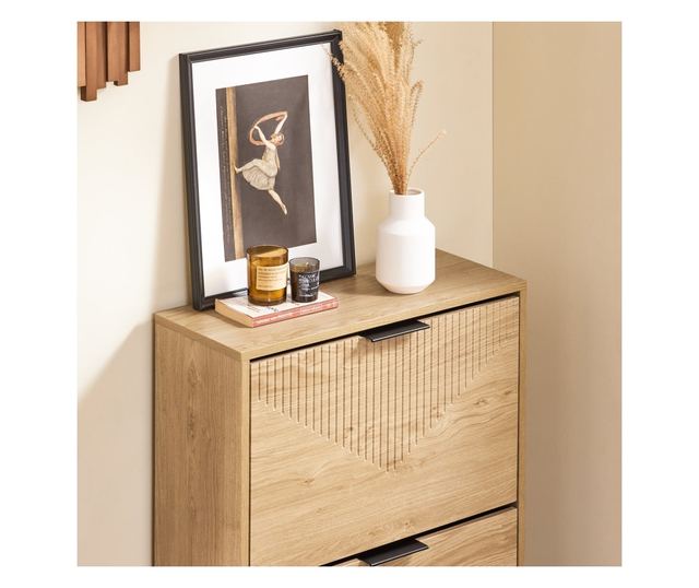 SoBuy vékony cipőszekrény összecsukható ajtókkal, 8 pár cipő tárolásra