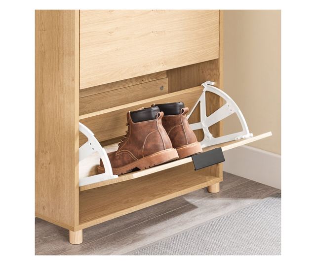 SoBuy vékony cipőszekrény összecsukható ajtókkal, 8 pár cipő tárolásra