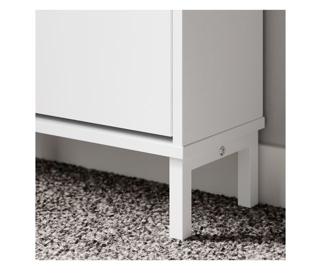 SoBuy bejárati szekrény, 3 ajtós, fehér-bambusz, könnyű összeszerelés