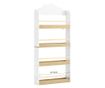 SoBuy Montessori könyvespolc 4 polcos függőleges játékállvány fehér-természetes