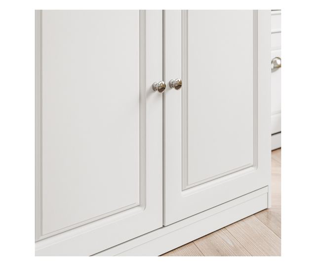 SoBuy fehér cipősszekrény 2 ajtóval és 2 fiókkal, 74 kg teherbírással