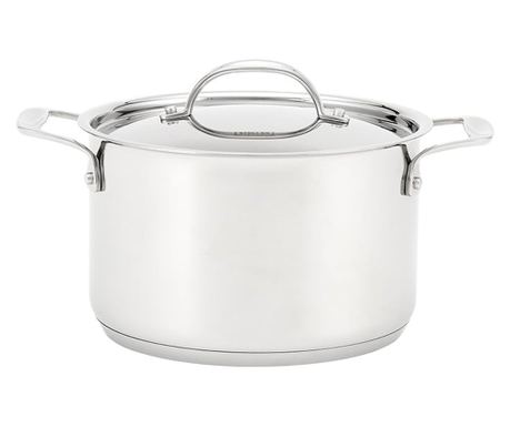 Oală cu capac Stellar Profile, oțel inoxidabil 18/10, 18x27 cm, 2.3 l, argintiu