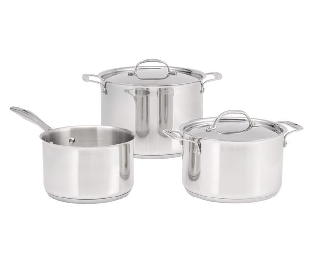 Judge Essentials 5 részes edénykészlet, rozsdamentes acél 18/10, 18/20/24 cm, ezüst