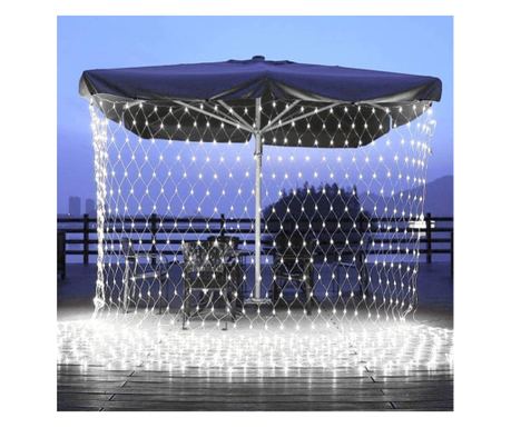 Vánoční síťové osvětlení, 26 x 1 m, 1200 LED studené bílé, 8 světelných efektů, IP44