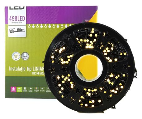 Božićna rasvjeta, 50m, 1m produžni kabel, 220V, 498 LED, 8 načina osvjetljenja