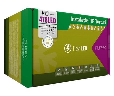 Χριστουγεννιάτικα Φωτάκια, 16μ, 478 LED, Κουρτίνα, Θερμό Λευκό, Αναβοσβήνοντα, Με Τροφοδοτικό, Συνδεόμενα