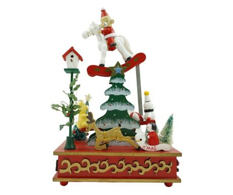 Karácsonyi Díszített Fa Zenélődoboz - Többszínű, 17 cm x 27,5 cm