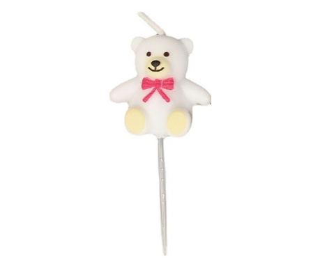 Cake Candle Model Ursuletrty, 8 x 3.2 cm, White