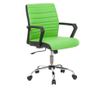 QMOBILI ERGOS Irodai szék Zöld, Műbőr, Fix PP karfák, Hintamechanika, Króm fém lábcsillag