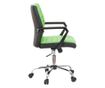 QMOBILI ERGOS Irodai szék Zöld, Műbőr, Fix PP karfák, Hintamechanika, Króm fém lábcsillag