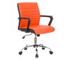 QMOBILI ERGOS Irodai szék, Narancssárga, Műbőr, Fix PP karfák, Hintamechanika, Króm fém lábcsillag
