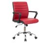QMOBILI ERGOS Bordó Irodai Szék, Műbőr, Fix PP Karfák, Hintamechanika, Króm Fém Lábazat