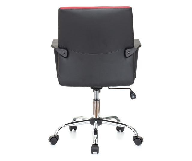 QMOBILI ERGOS Bordó Irodai Szék, Műbőr, Fix PP Karfák, Hintamechanika, Króm Fém Lábazat