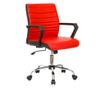 QMOBILI ERGOS Irodai szék Piros, Műbőr, Fix PP karfák, Hintamechanika, Króm fém lábcsillag