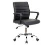QMOBILI ERGOS Irodai szék fekete, műbőr, fix PP karfák, hintamechanika, króm fém láb