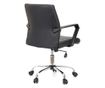 QMOBILI ERGOS Irodai szék fekete, műbőr, fix PP karfák, hintamechanika, króm fém láb