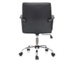QMOBILI ERGOS Irodai szék fekete, műbőr, fix PP karfák, hintamechanika, króm fém láb