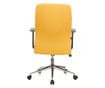 QMOBILI ROYAL Sárga Irodai Szék, Szövet, Hintamechanika, Polipropilén Karfa, Króm Láb