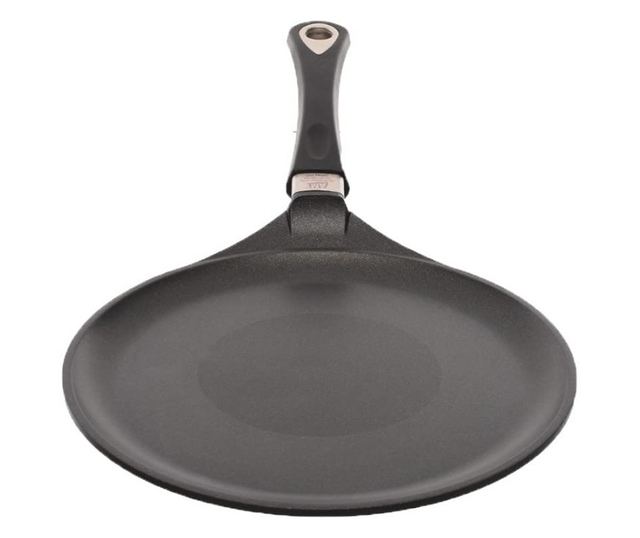 Palacsintasütő AMT Gastroguss 128, 28 cm, Öntött alumínium, Lotan® tapadásmentes bevonat, Akár 240°C, Fekete