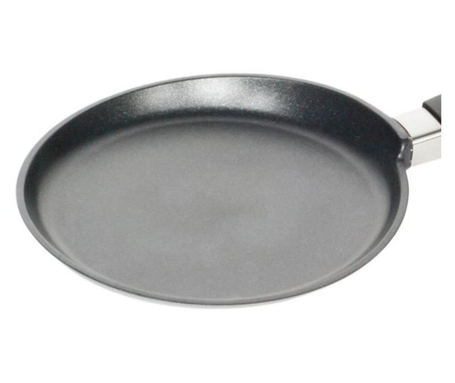 Palacsintasütő AMT Gastroguss 124, 24 cm, Öntött alumínium, Lotan® tapadásmentes bevonat, Akár 240°C, Fekete