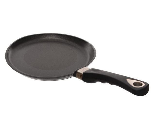 Palacsintasütő AMT Gastroguss 124, 24 cm, Öntött alumínium, Lotan® tapadásmentes bevonat, Akár 240°C, Fekete