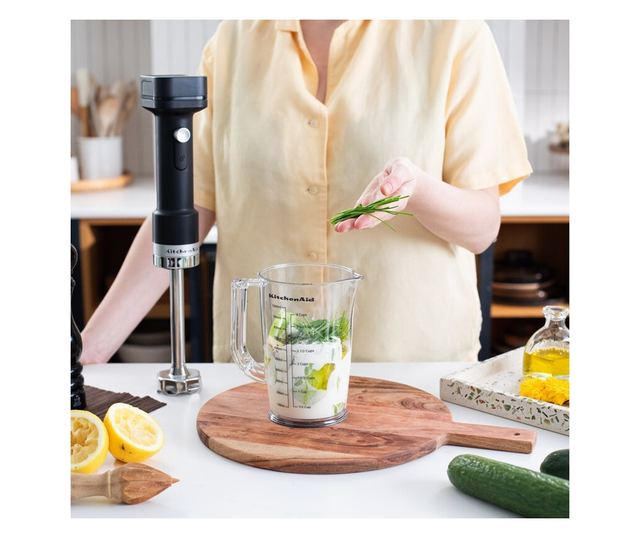Turmixgép, aprító és mixer 3 az 1-ben KitchenAid 5KHBRV75BM, 12 V, 2 változtatható sebesség, 5 funkció, USB-C töltés, fekete