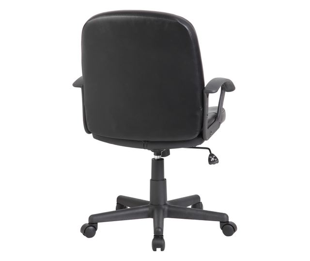 Kiwari Issa Irodai szék, PVC felület, PP karfák, állítható magasság, nejlon láb, nejlon kerekek, fekete