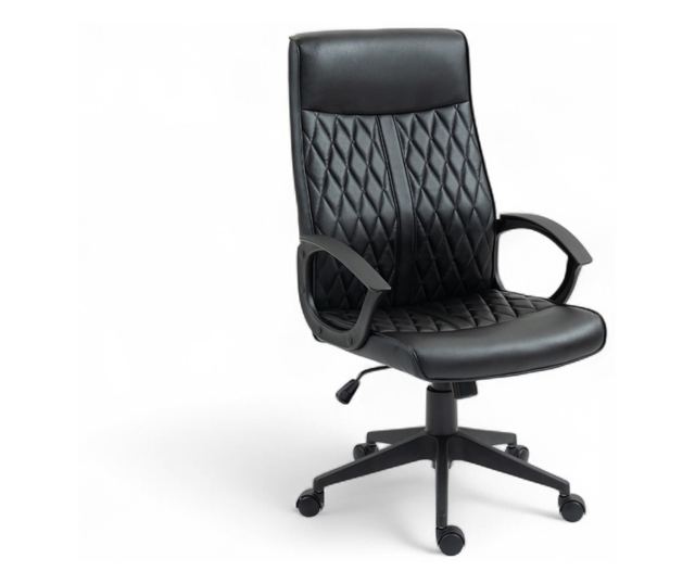 Kiwari Val Irodai Szék, Magas Háttámla, Fix Karfa, Pillangó Mechanika, Nylon Talp és Kerekek, Fekete