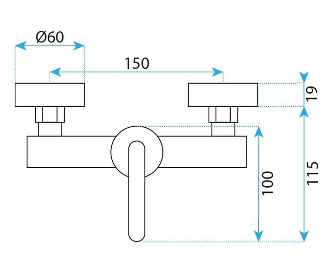 Zuhany csaptelep Rea Ontario Brusolt réz 10X13,4X8CM