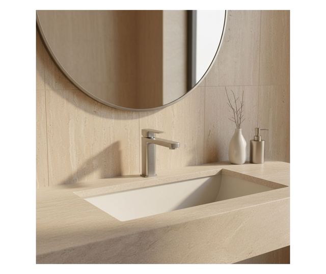 Mosdó csaptelep Rea Arlo low Brusolt nikkel 11,5X4X17CM