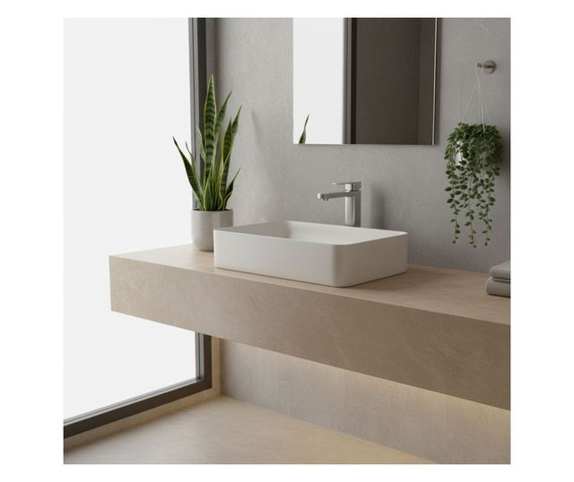 Mosdó csaptelep Rea Arlo high Brusolt nikkel 15,8X4X29,5CM