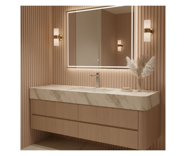 Mosdó csaptelep Rea Arlo high Brusolt nikkel 15,8X4X29,5CM