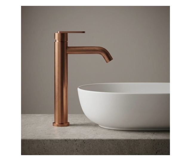 Mosdó csaptelep Rea Ontario High Brusolt réz 14,5X4,5X30CM