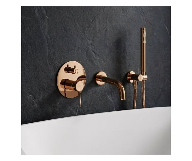 Padlóra szerelhető kádcsaptelep Rea LUNGO, box RÉZ SZÍNŰ 15,5X15,5X16CM