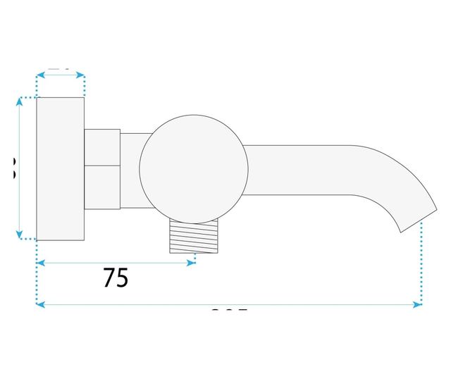 Kádcsaptelep Rea Lungo Diamond Réz 20,5X25X21,5CM