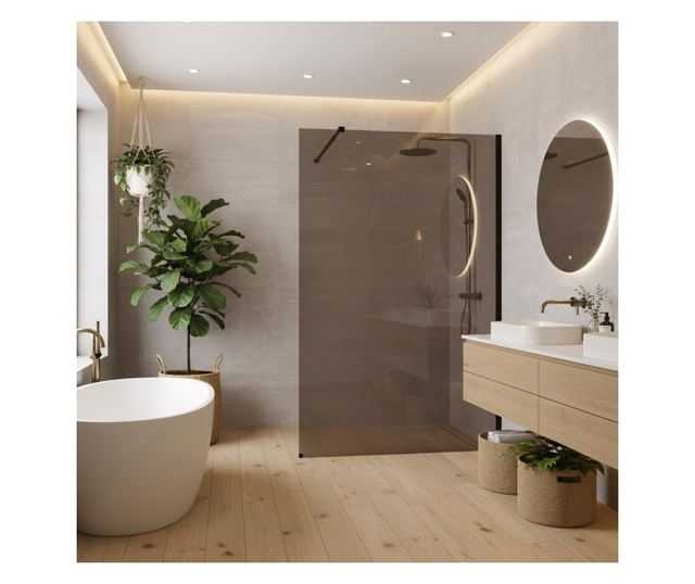 Zuhanyfal Rea Flexi brown 100 Fekete 120X100X195CM