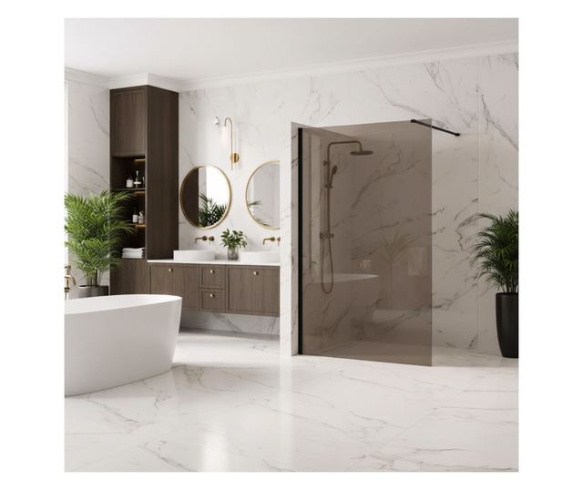 Zuhanyfal Rea Flexi brown 100 Fekete 120X100X195CM