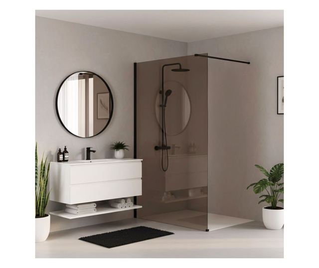 Zuhanyfal Rea Flexi brown 120 Fekete 120X120X195CM